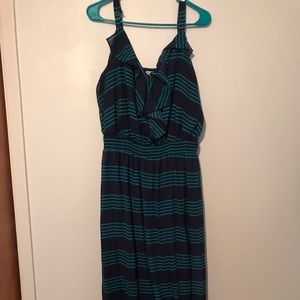 Blue and teal maxi dress